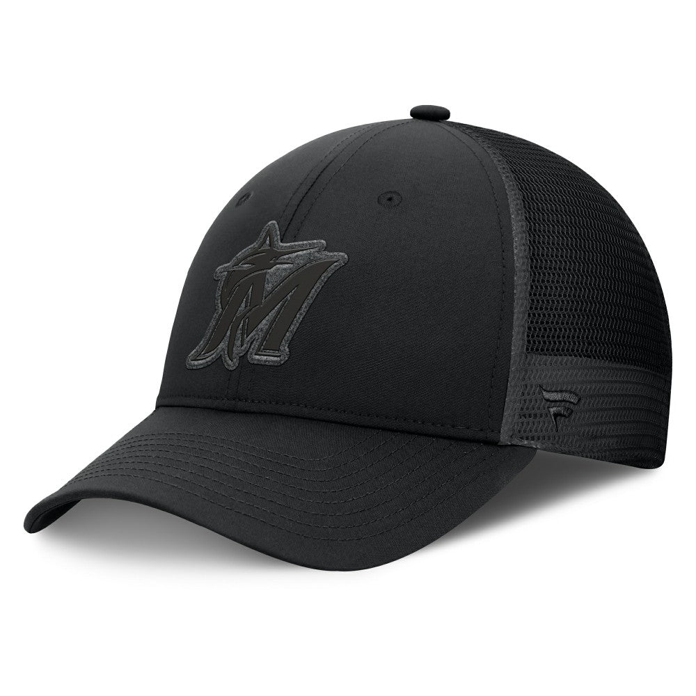 Miami Marlins Launch Adjustable Trucker Hat - Black