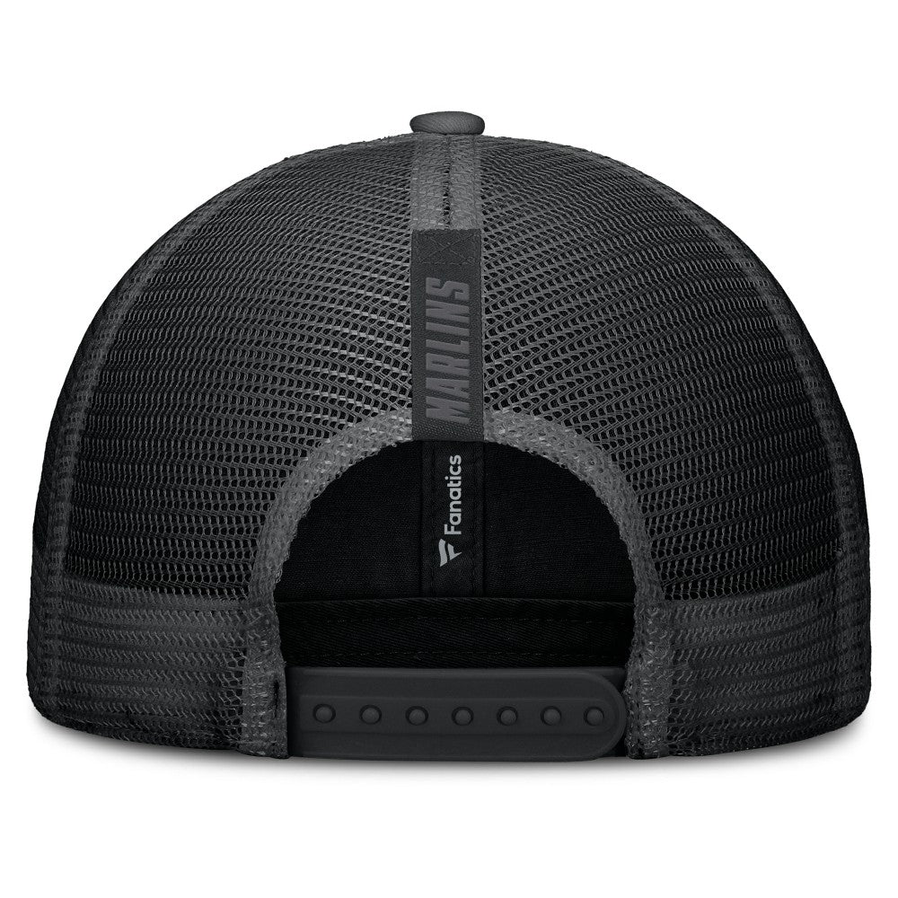 Miami Marlins Launch Adjustable Trucker Hat - Black