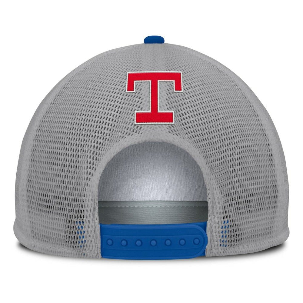 Texas Rangers Cranked Foam Front Patch Trucker Adjustable Hat - Gray/White