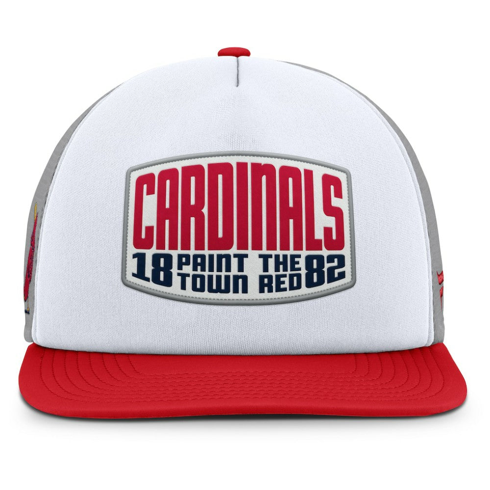 St. Louis Cardinals Cranked Foam Front Patch Trucker Adjustable Hat - Gray/White