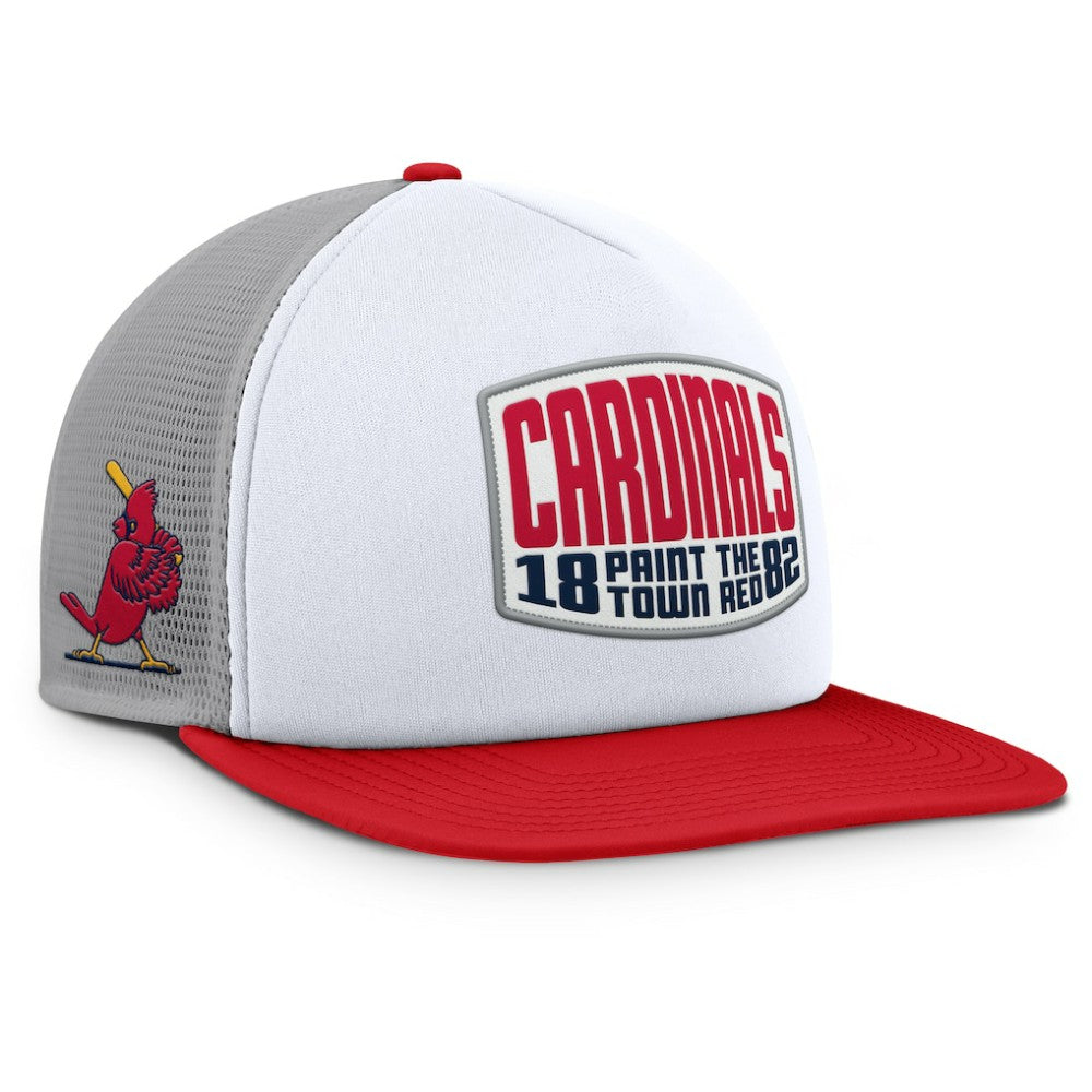 St. Louis Cardinals Cranked Foam Front Patch Trucker Adjustable Hat - Gray/White