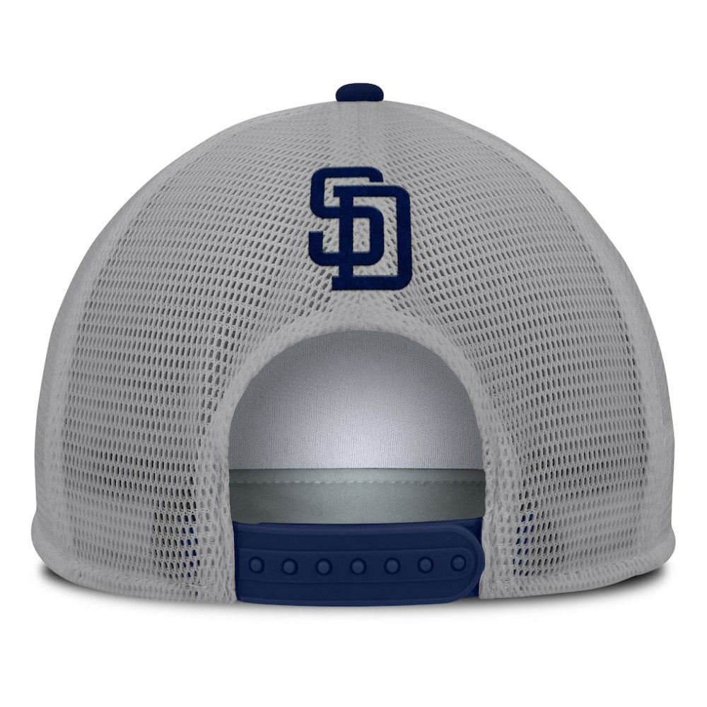 San Diego Padres Cranked Foam Front Patch Trucker Adjustable Hat - Gray/White