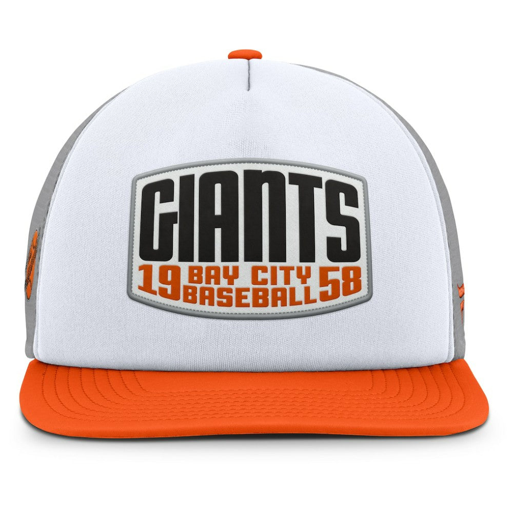 San Francisco Giants Cranked Foam Front Patch Trucker Adjustable Hat - Gray/White
