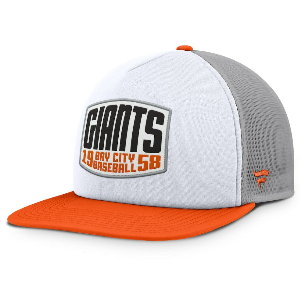 San Francisco Giants Cranked Foam Front Patch Trucker Adjustable Hat - Gray/White