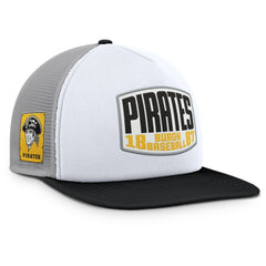 Pittsburgh Pirates Cranked Foam Front Patch Trucker Adjustable Hat - Gray/White