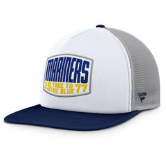 Seattle Mariners Cranked Foam Front Patch Trucker Adjustable Hat - Gray/White