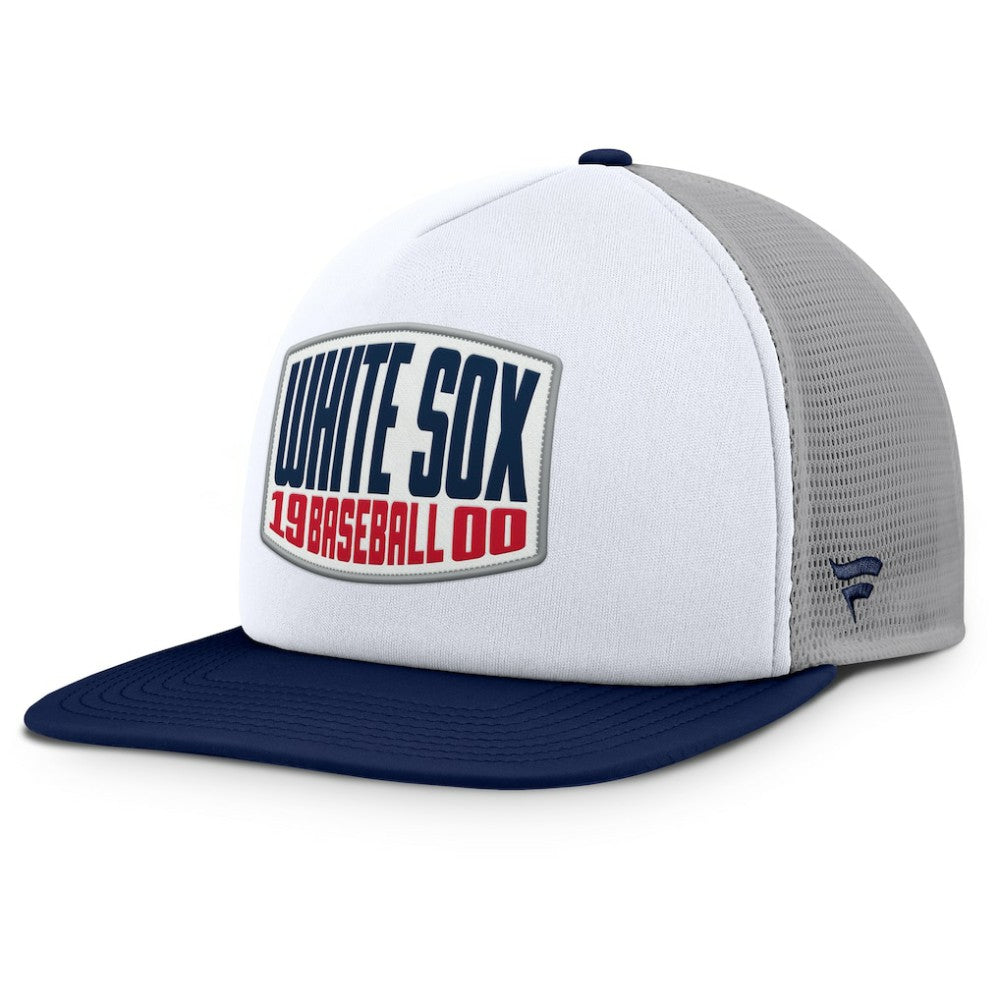 Chicago White Sox Cranked Foam Front Patch Trucker Adjustable Hat - Gray/White