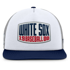 Chicago White Sox Cranked Foam Front Patch Trucker Adjustable Hat - Gray/White