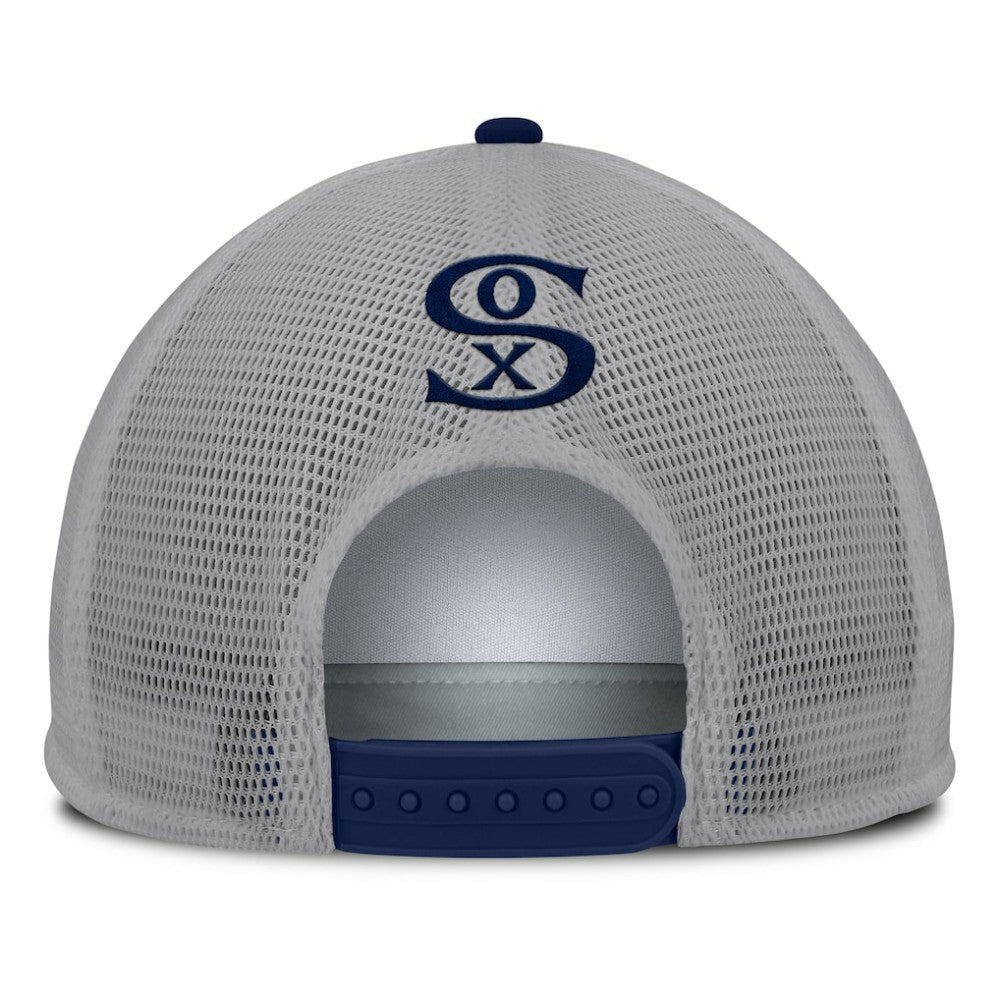 Chicago White Sox Cranked Foam Front Patch Trucker Adjustable Hat - Gray/White