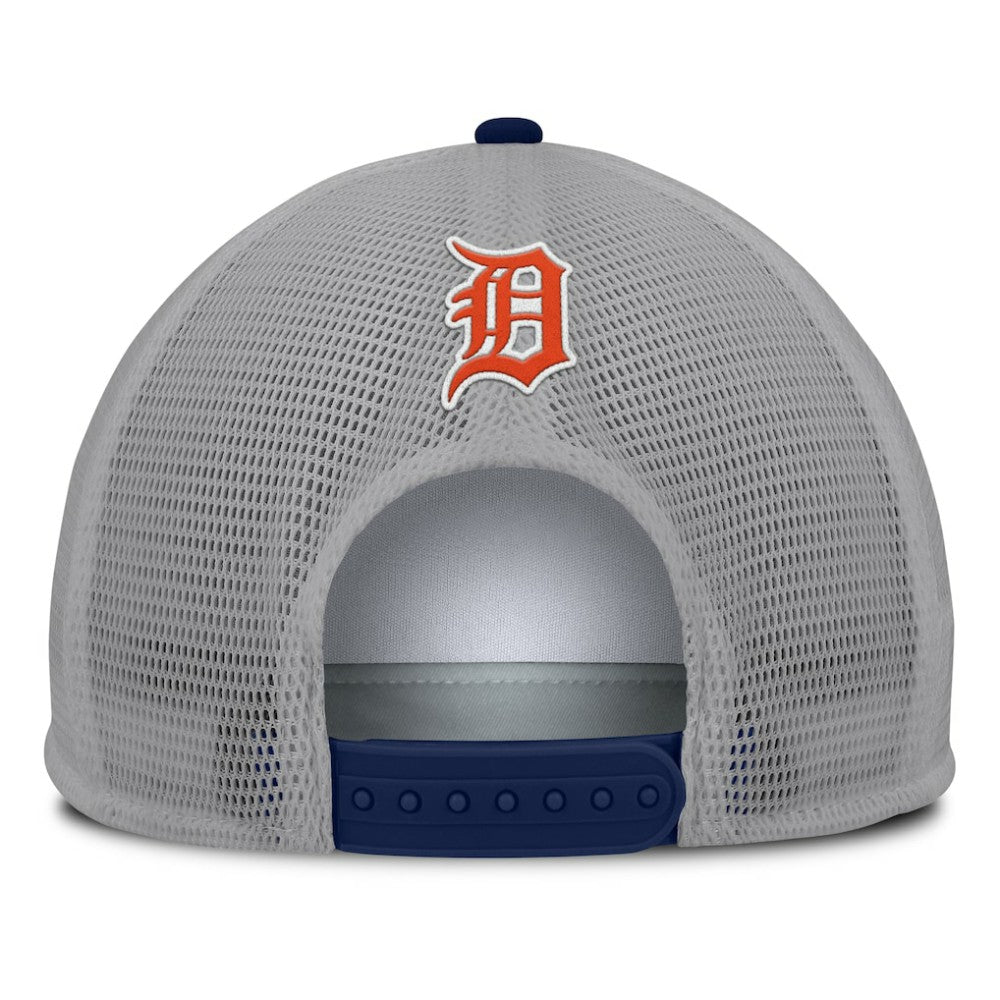 Detroit Tigers Cranked Foam Front Patch Trucker Adjustable Hat - Gray/White