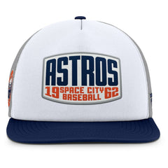 Houston Astros Cranked Foam Front Patch Trucker Adjustable Hat - Gray/White