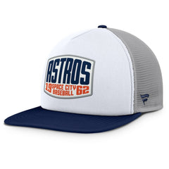 Houston Astros Cranked Foam Front Patch Trucker Adjustable Hat - Gray/White
