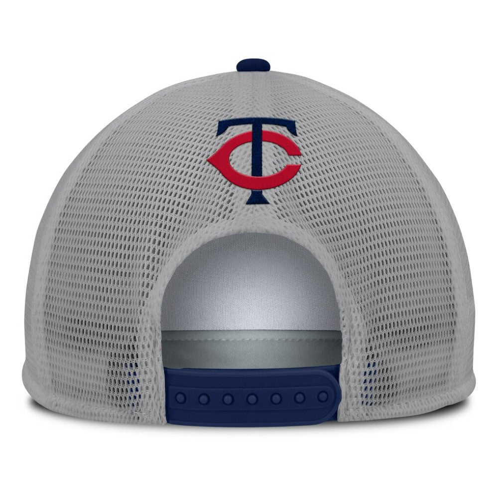 Minnesota Twins Cranked Foam Front Patch Trucker Adjustable Hat - Gray/White