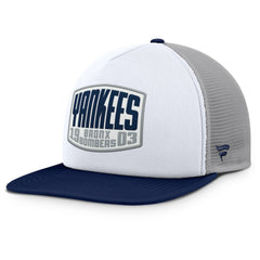 New York Yankees Cranked Foam Front Patch Trucker Adjustable Hat - Gray/White