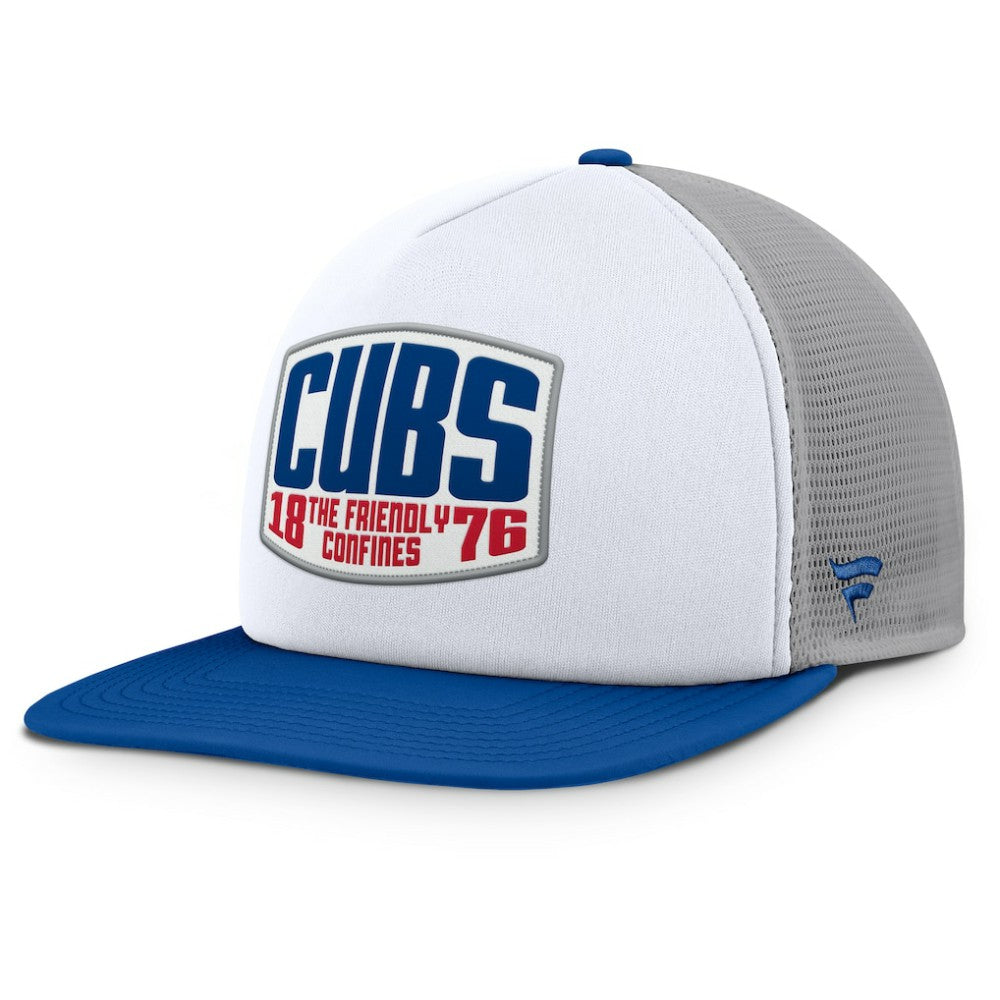 Chicago Cubs Cranked Foam Front Patch Trucker Adjustable Hat - Gray/White