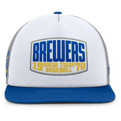 Milwaukee Brewers Cranked Foam Front Patch Trucker Adjustable Hat - Gray/White