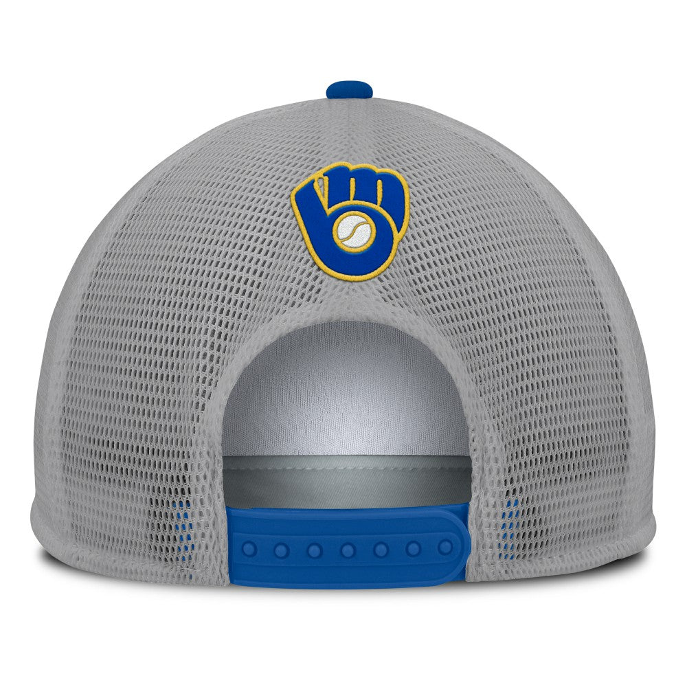 Milwaukee Brewers Cranked Foam Front Patch Trucker Adjustable Hat - Gray/White
