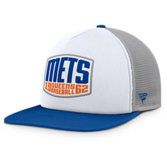 New York Mets Cranked Foam Front Patch Trucker Adjustable Hat - Gray/White