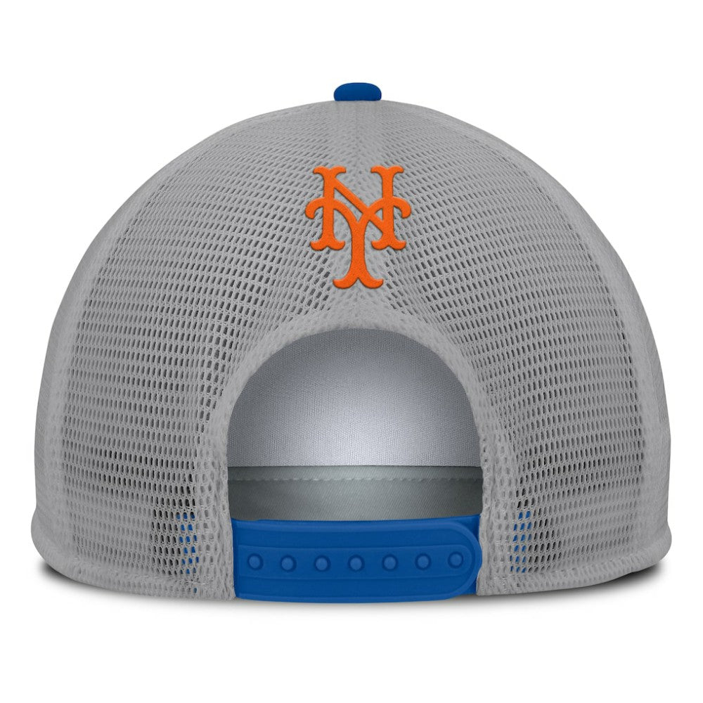 New York Mets Cranked Foam Front Patch Trucker Adjustable Hat - Gray/White