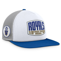 Kansas City Royals Cranked Foam Front Patch Trucker Adjustable Hat - Gray/White