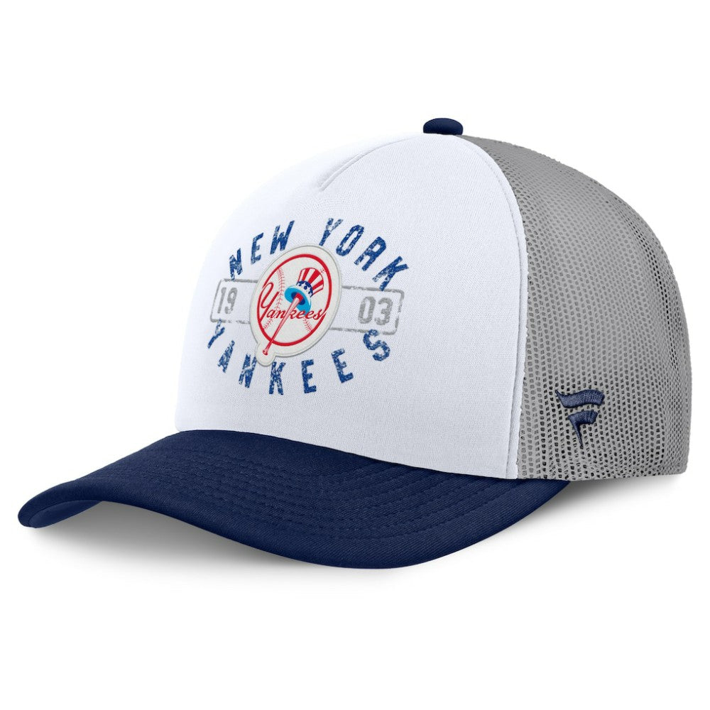 New York Yankees Designated A-Frame Foam Front Trucker Adjustable Hat - White/Navy