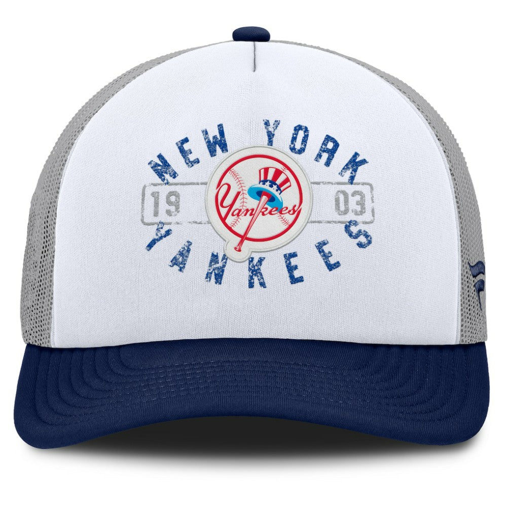 New York Yankees Designated A-Frame Foam Front Trucker Adjustable Hat - White/Navy