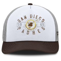 San Diego Padres Designated A-Frame Foam Front Trucker Adjustable Hat - White/Brown