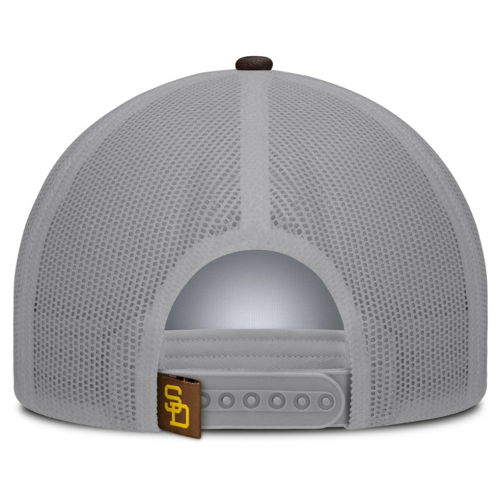 San Diego Padres Designated A-Frame Foam Front Trucker Adjustable Hat - White/Brown