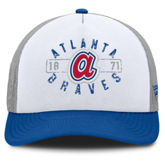 Atlanta Braves Designated A-Frame Foam Front Trucker Adjustable Hat - White/Royal