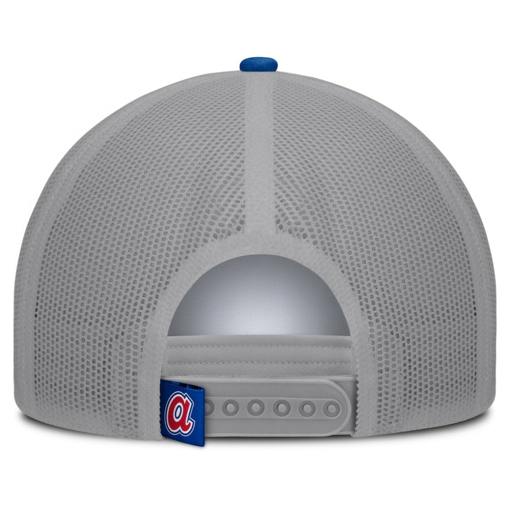 Atlanta Braves Designated A-Frame Foam Front Trucker Adjustable Hat - White/Royal