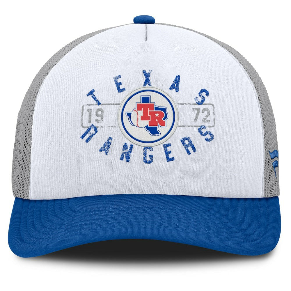 Texas Rangers Designated A-Frame Foam Front Trucker Adjustable Hat - White/Royal