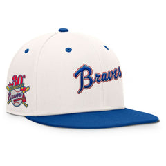 Atlanta Braves Unit Fitted Hat - Cream/Royal
