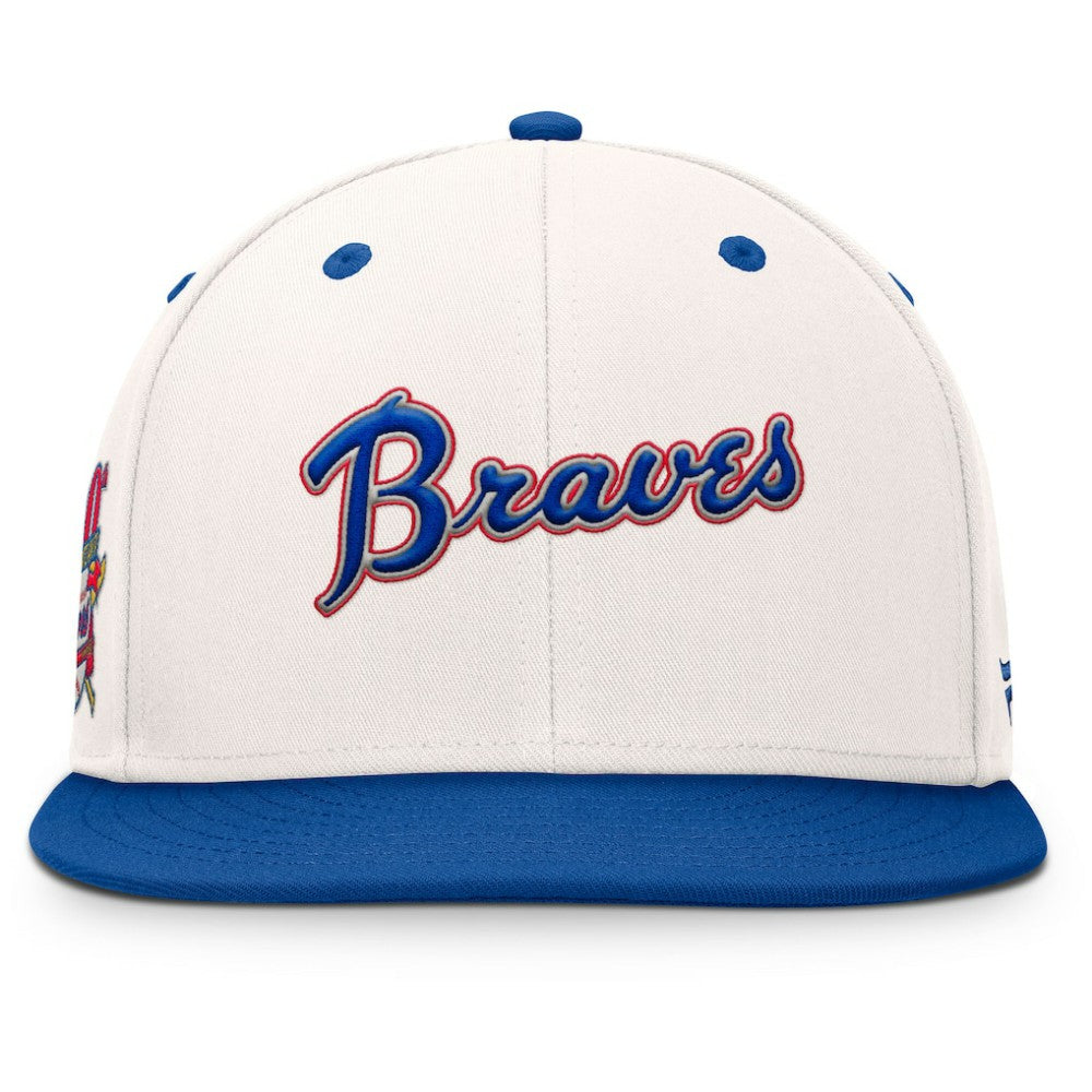 Atlanta Braves Unit Fitted Hat - Cream/Royal