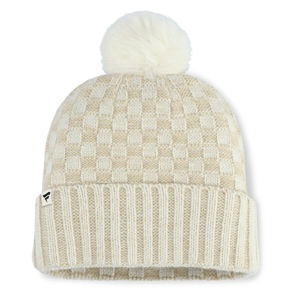 Texas Rangers Women's Matchstick Cuffed Knit Hat with Pom- Natural