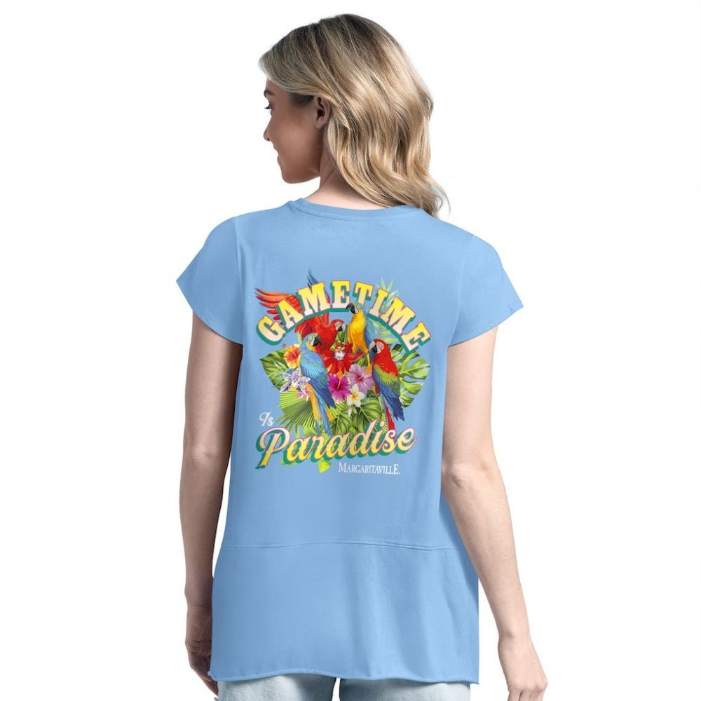 Tampa Bay Rays Margaritaville Women's Gametime is Paradise T-Shirt - Light Blue