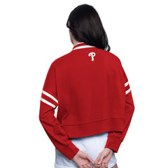 Philadelphia Phillies Starter Women's Power Play Cropped Pullover Sweatshirt - Red