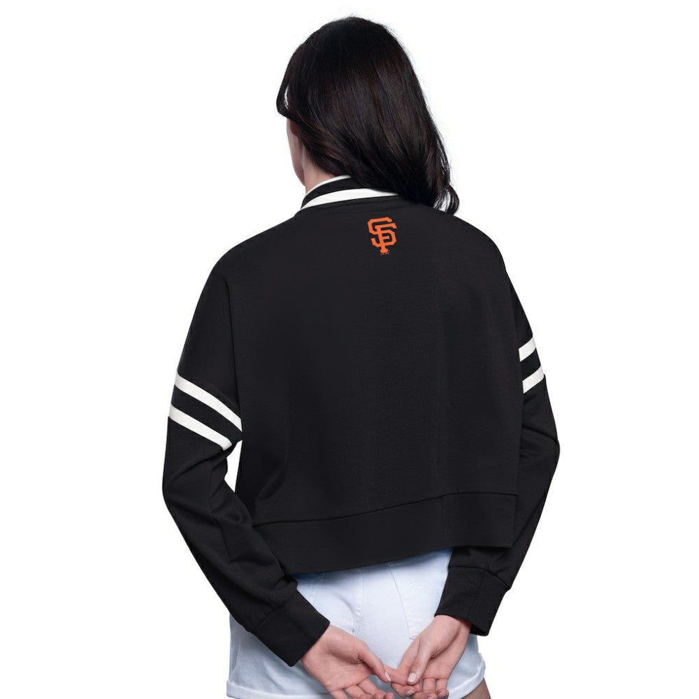 San Francisco Giants Starter Women's Power Play Cropped Pullover Sweatshirt - Black