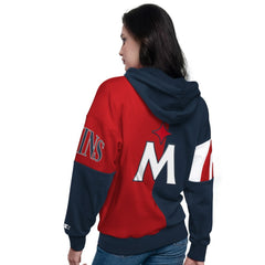 Minnesota Twins Starter Women's Curve Ball Full Zip Hoodie Sweatshirt - Navy/Red
