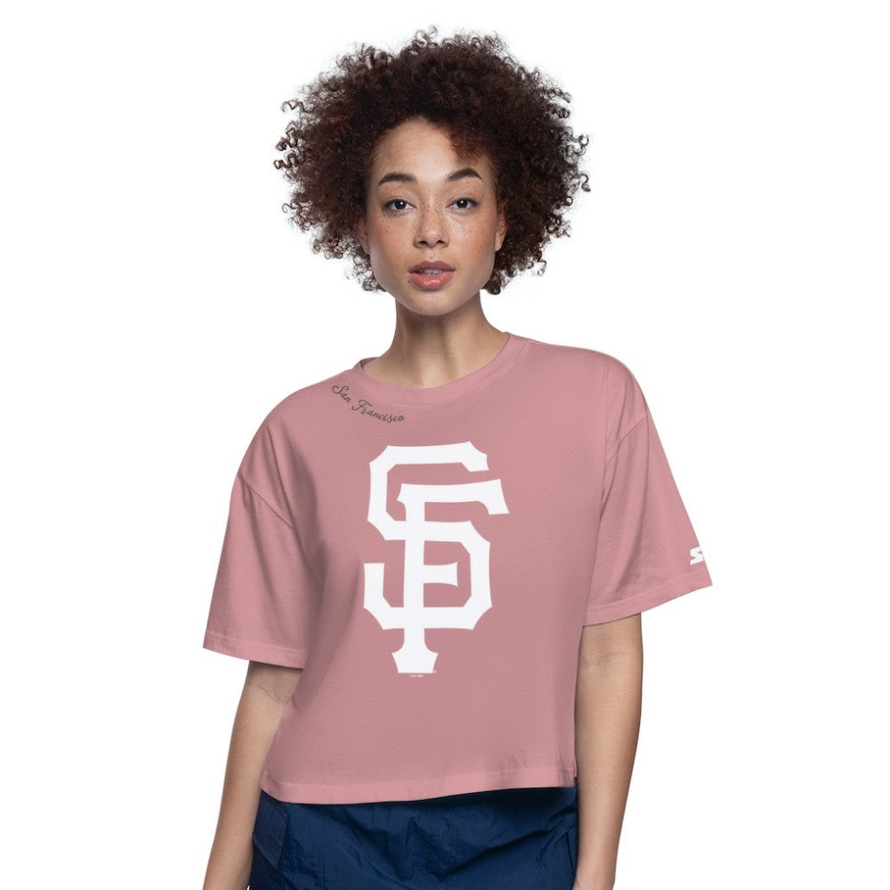 San Francisco Giants Starter Women's Play the Ball Boxy Cropped T-Shirt - Pink