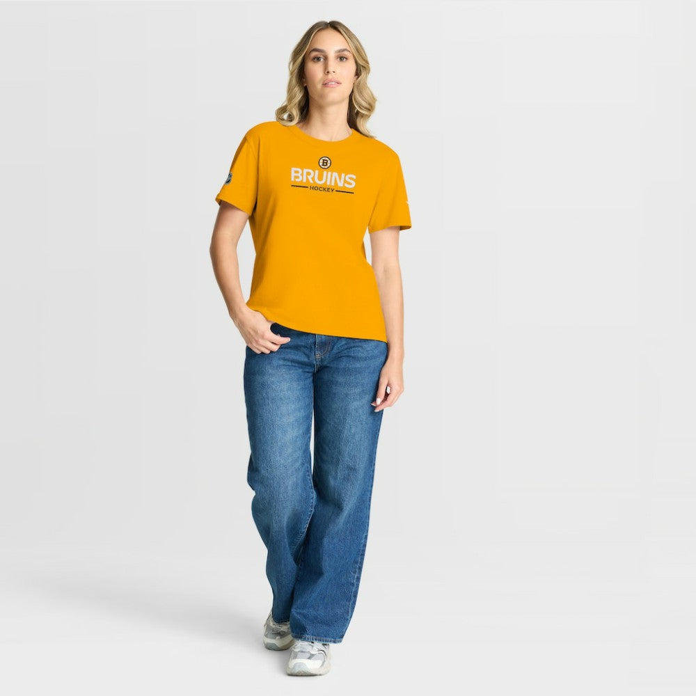 Boston Bruins Fanatics Women's Authentic Pro Primary T-Shirt