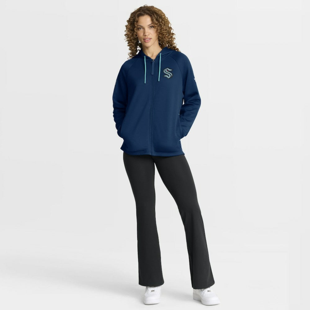 Seattle Kraken Fanatics Women's Authentic Pro Rink Raglan Full-Zip Hoodie