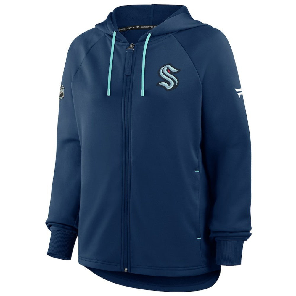 Seattle Kraken Fanatics Women's Authentic Pro Rink Raglan Full-Zip Hoodie