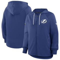 Tampa Bay Lightning Fanatics Women's Authentic Pro Rink Raglan Full-Zip Hoodie