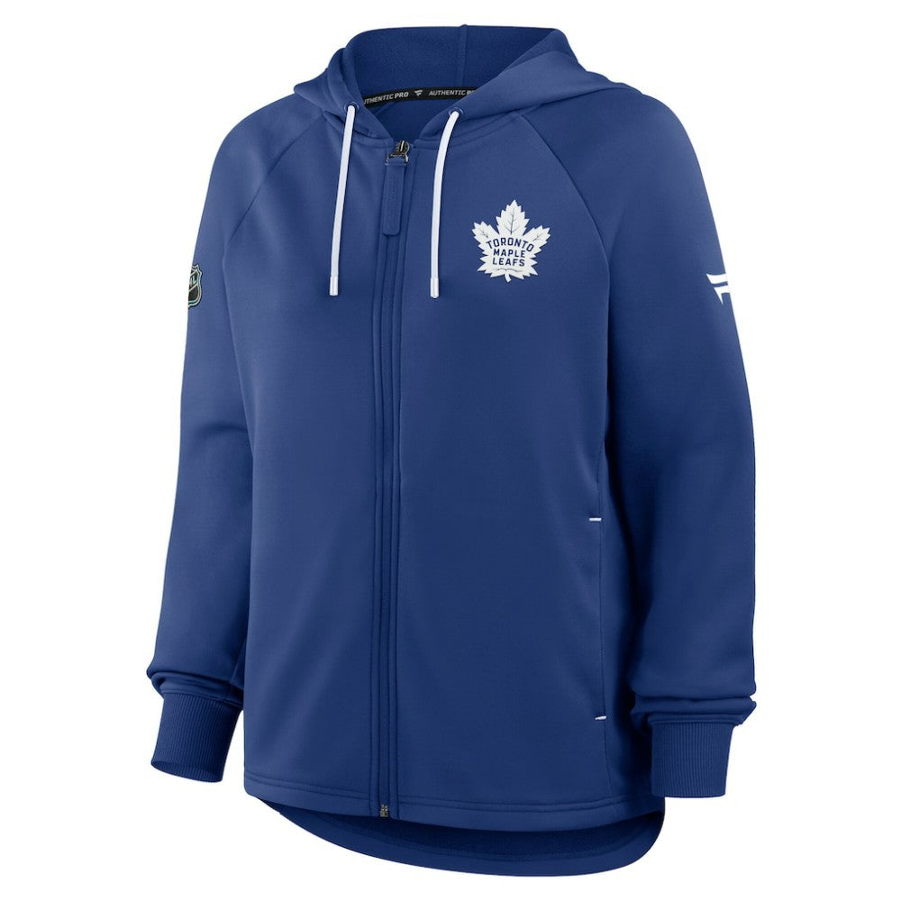 Toronto Maple Leafs Fanatics Women's Authentic Pro Rink Raglan Full-Zip Hoodie