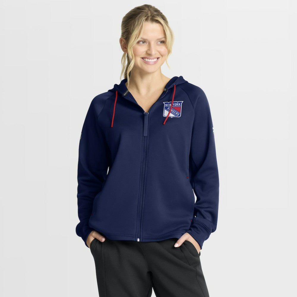 New York Rangers Fanatics Women's Authentic Pro Rink Raglan Full-Zip Hoodie