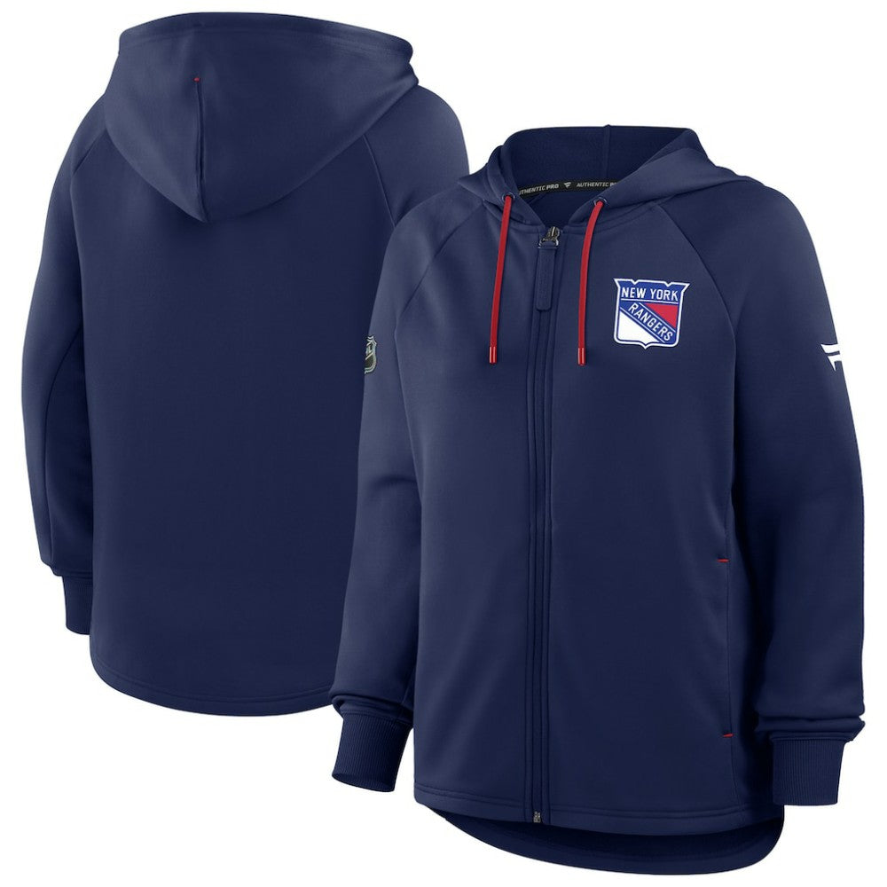 New York Rangers Fanatics Women's Authentic Pro Rink Raglan Full-Zip Hoodie
