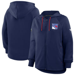 New York Rangers Fanatics Women's Authentic Pro Rink Raglan Full-Zip Hoodie
