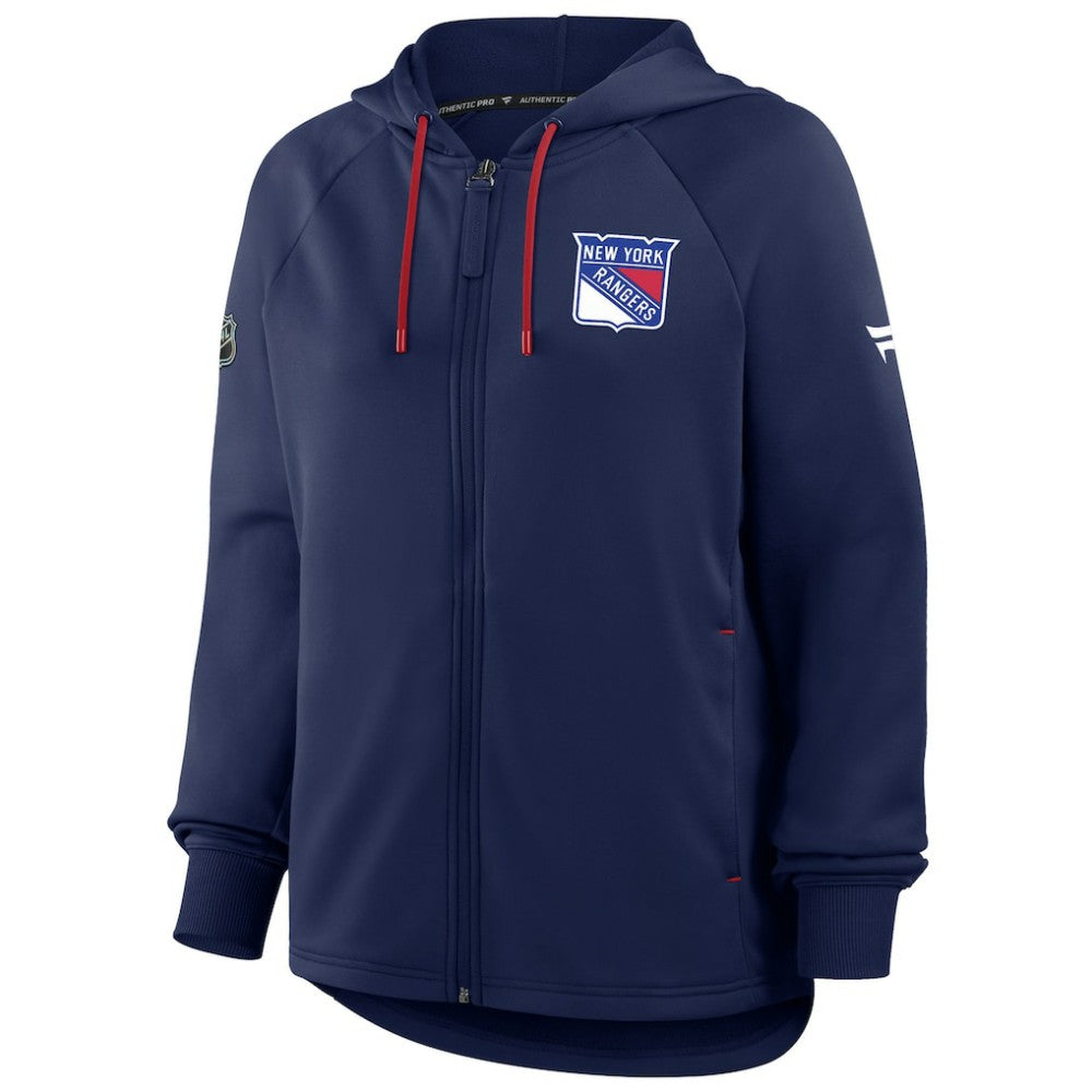 New York Rangers Fanatics Women's Authentic Pro Rink Raglan Full-Zip Hoodie