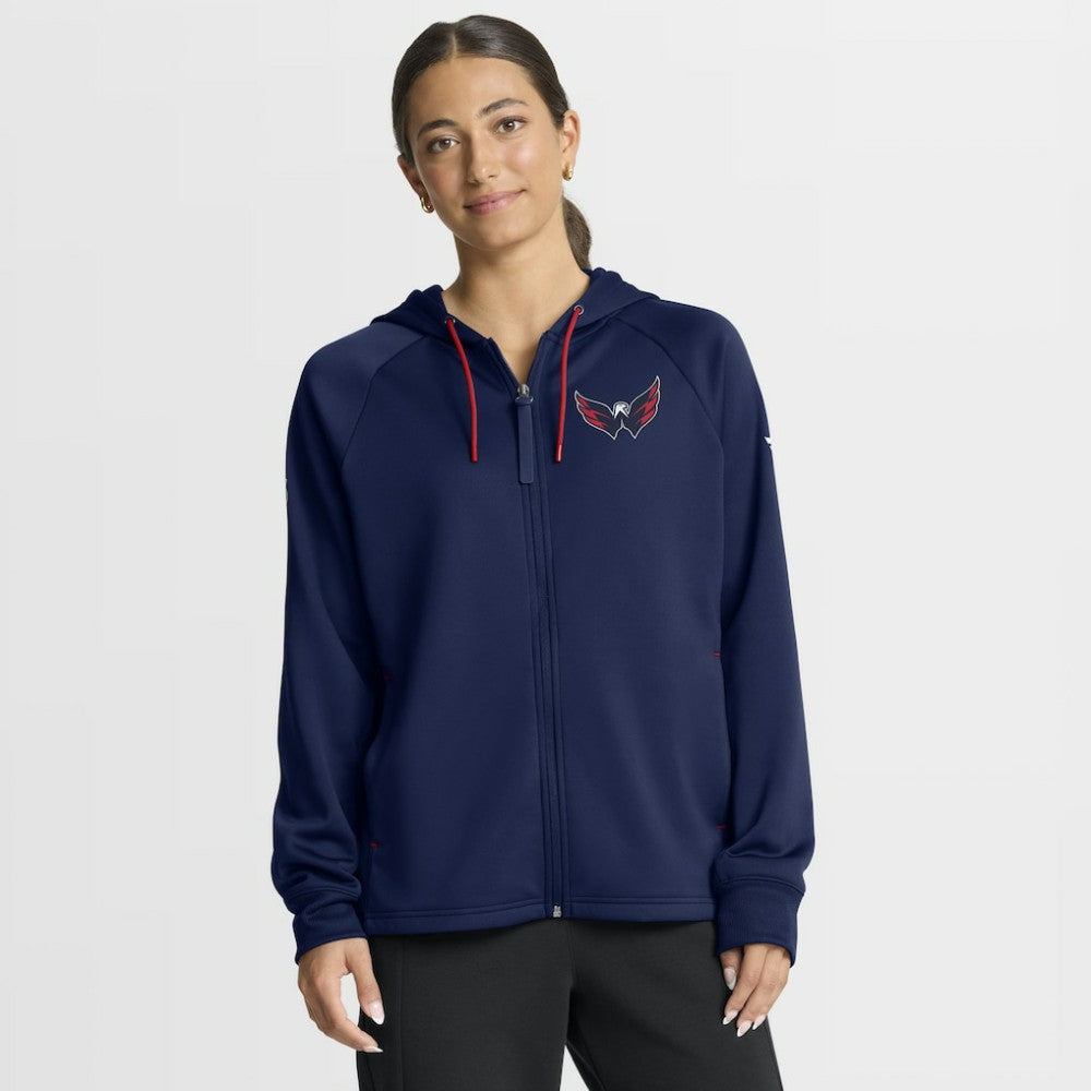 Washington Capitals Fanatics Women's Authentic Pro Rink Raglan Full-Zip Hoodie