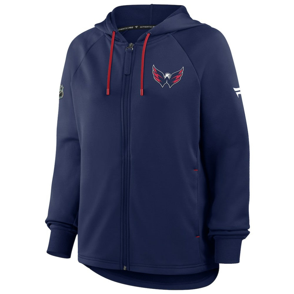 Washington Capitals Fanatics Women's Authentic Pro Rink Raglan Full-Zip Hoodie